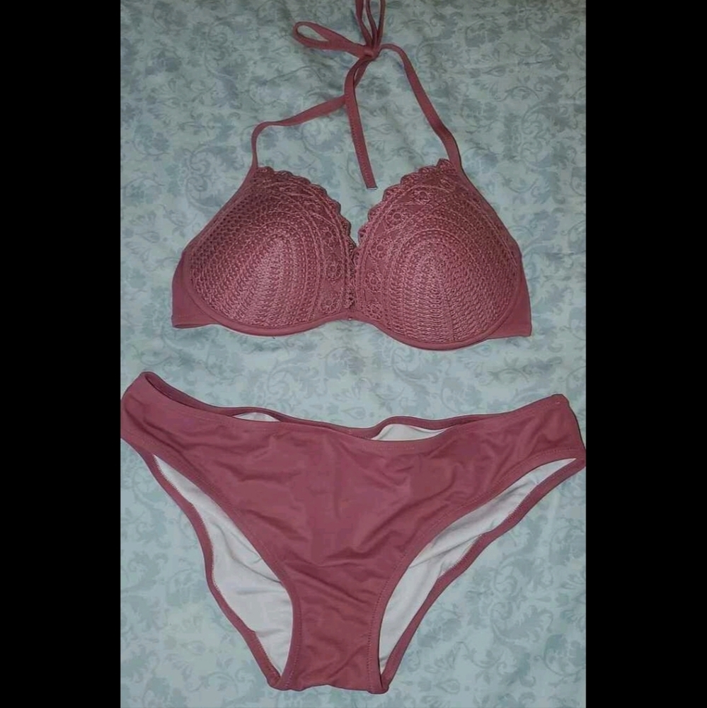 Shade and shore bikini dark rose pink